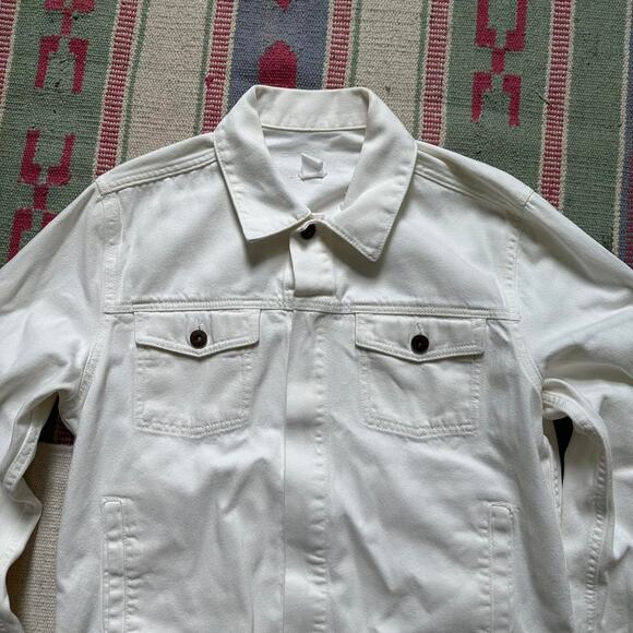 Vintage White Canvas Cotton Trucker Work Denim Jacket - Picture 2 of 8